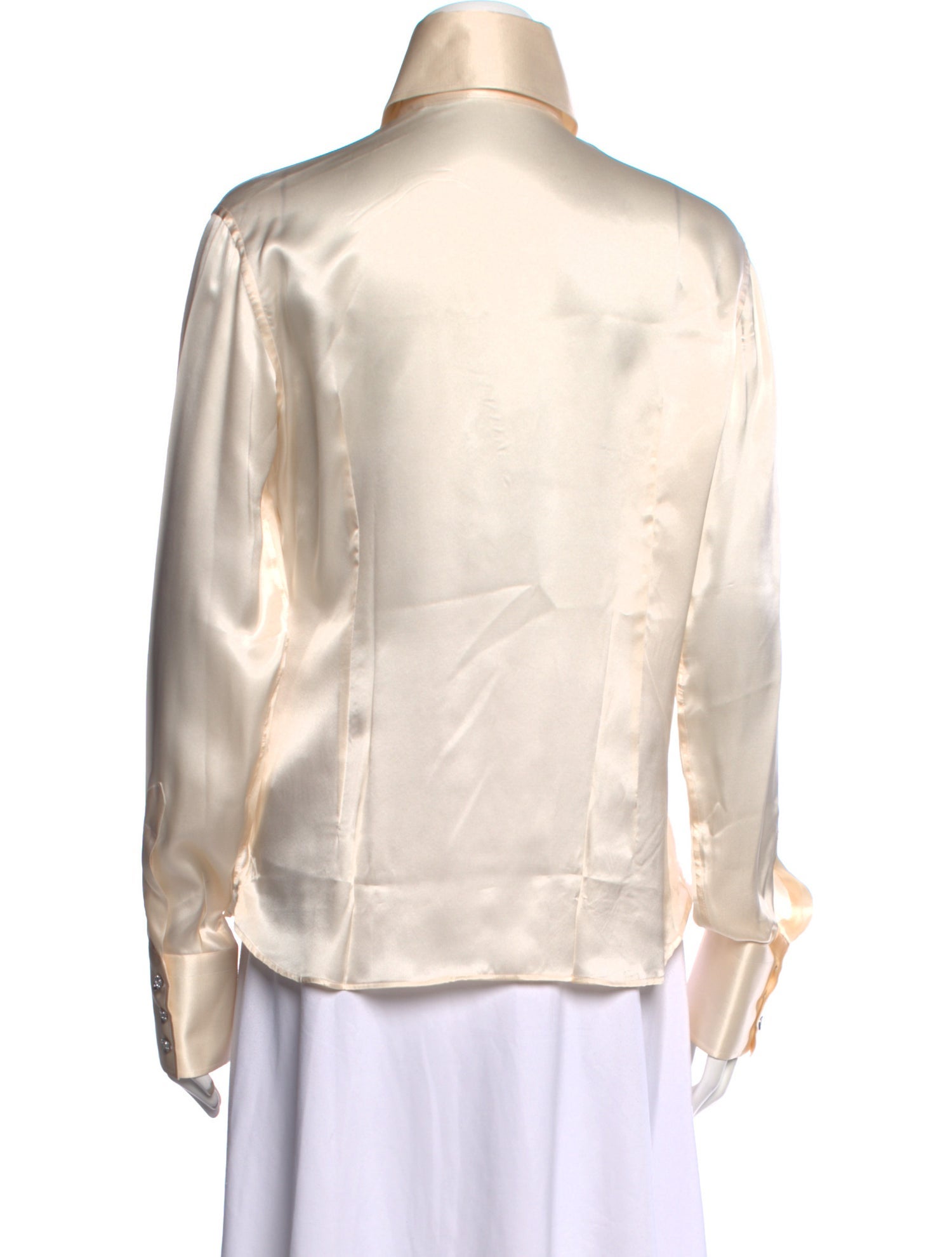 Domenico Vacca Silk Long Sleeve Button-Up Top