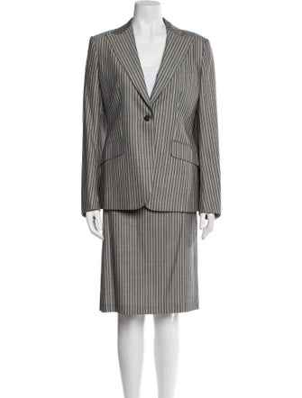 Domenico Vacca Wool Striped Skirt Suit