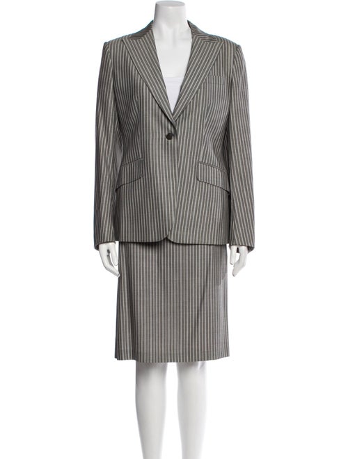 Domenico Vacca Wool Striped Skirt Suit
