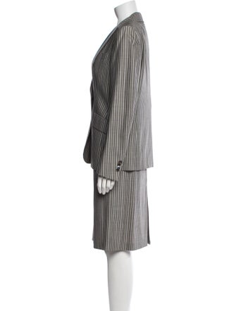 Domenico Vacca Wool Striped Skirt Suit