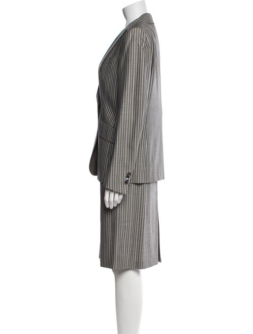 Domenico Vacca Wool Striped Skirt Suit