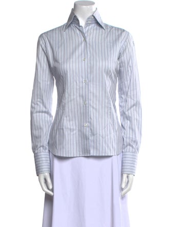 Domenico Vacca Striped Long Sleeve Button-Up Top