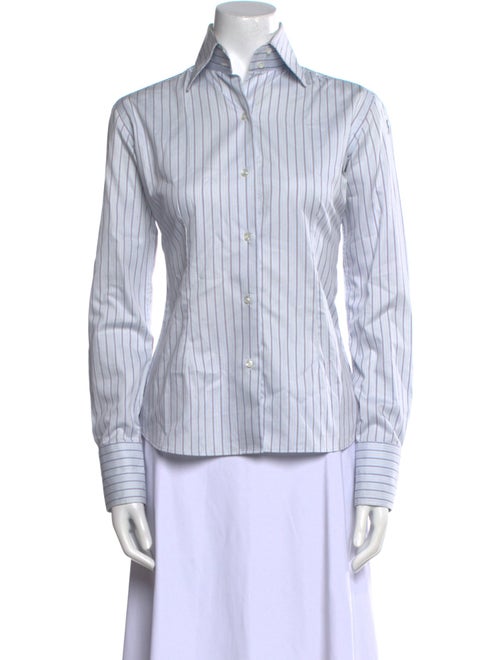Domenico Vacca Striped Long Sleeve Button-Up Top
