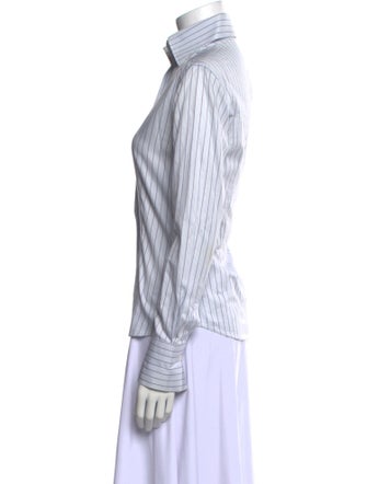 Domenico Vacca Striped Long Sleeve Button-Up Top