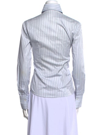Domenico Vacca Striped Long Sleeve Button-Up Top