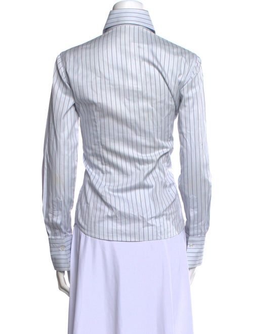 Domenico Vacca Striped Long Sleeve Button-Up Top