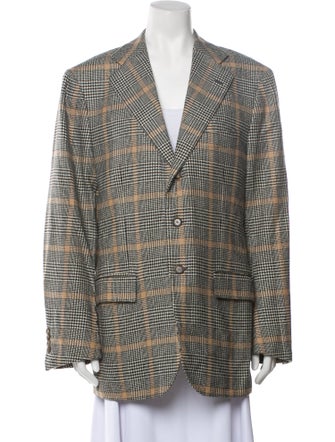 Domenico Vacca Wool Plaid Print Blazer