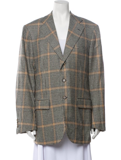 Domenico Vacca Wool Plaid Print Blazer