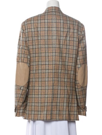 Domenico Vacca Wool Plaid Print Blazer