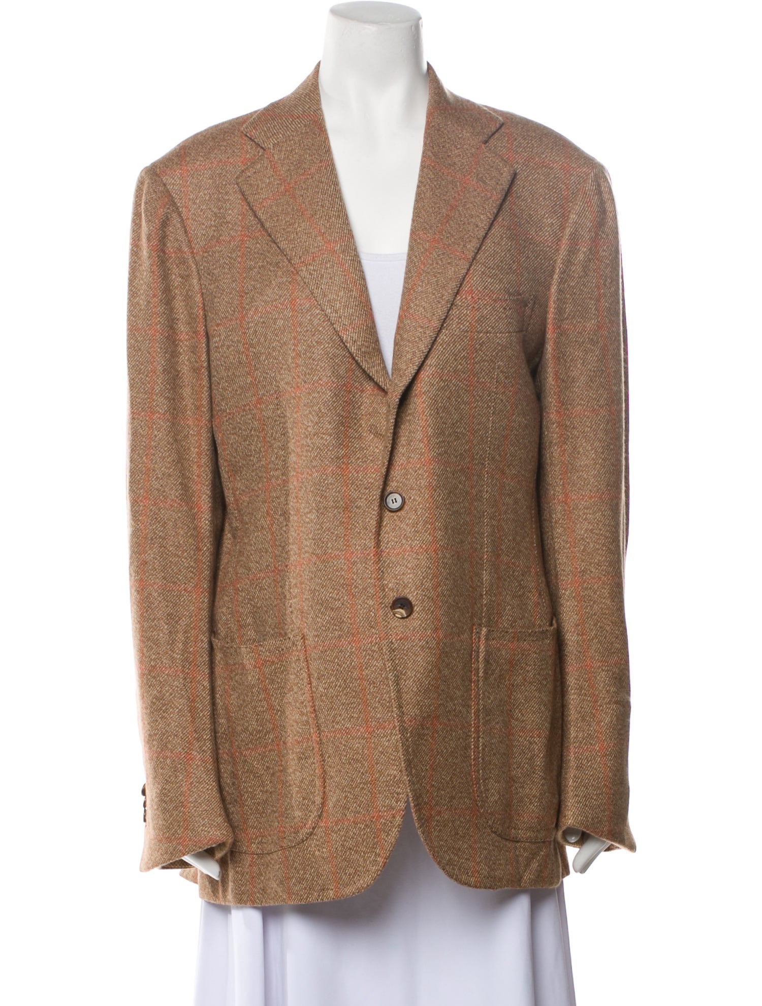 Domenico Vacca Cashmere Plaid Print Blazer