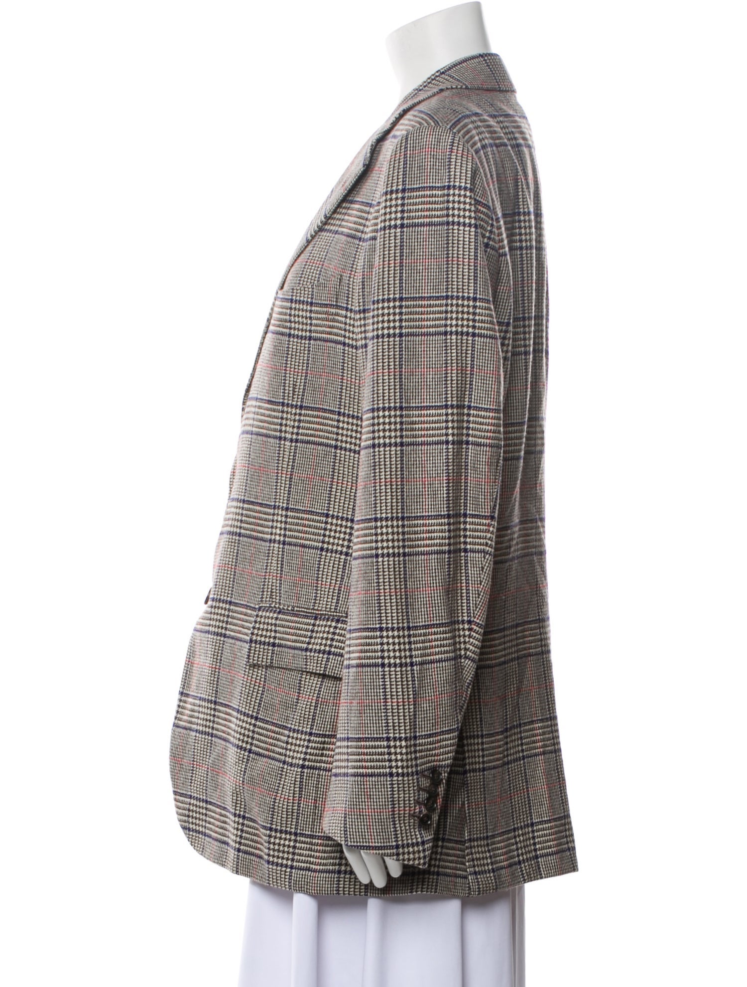 Domenico Vacca Wool Plaid Print Blazer
