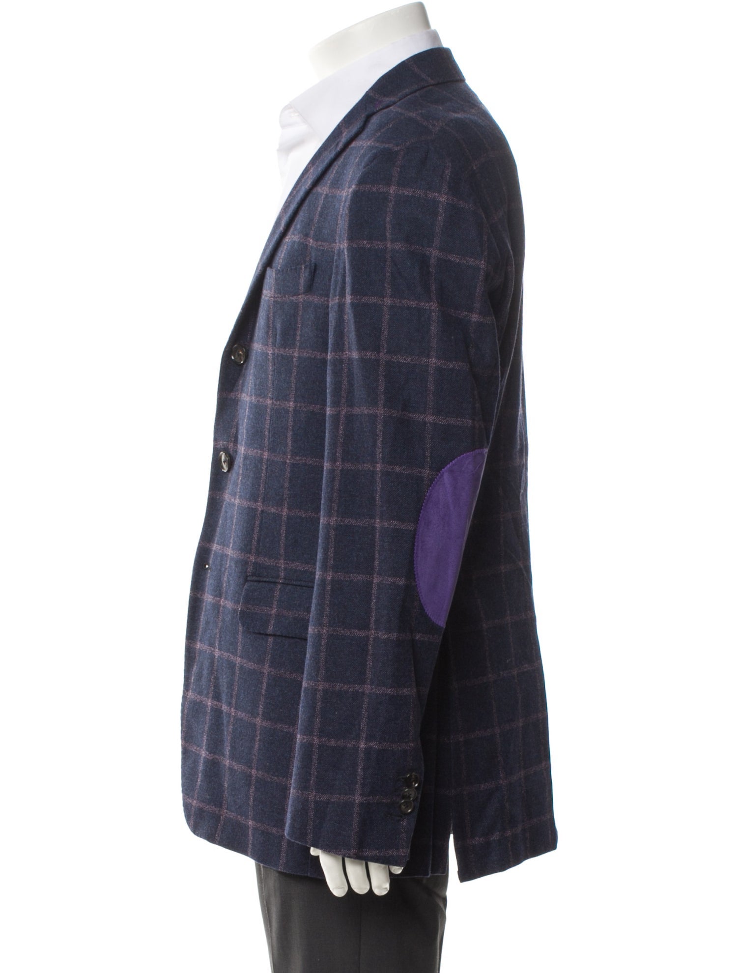 Domenico Vacca Virgin Wool Plaid Print Blazer