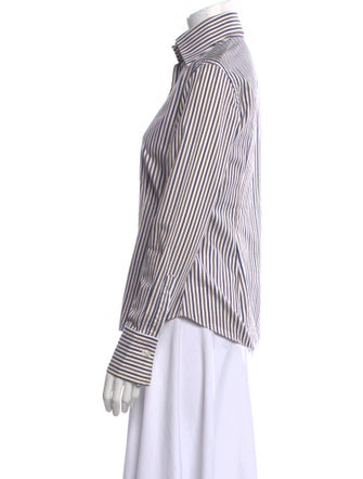 Domenico Vacca Striped Long Sleeve Button-Up Top