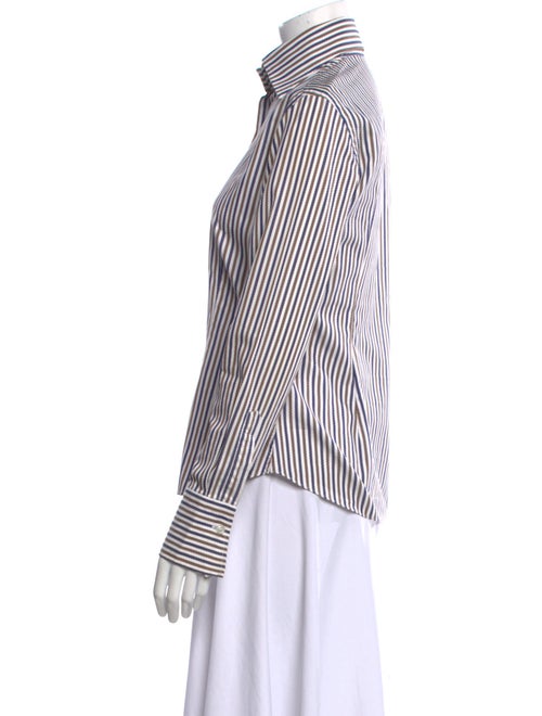Domenico Vacca Striped Long Sleeve Button-Up Top
