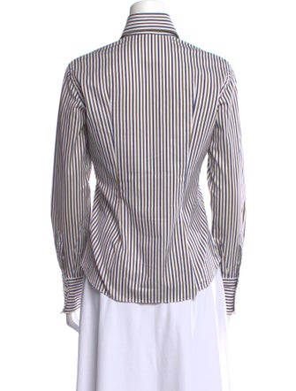 Domenico Vacca Striped Long Sleeve Button-Up Top