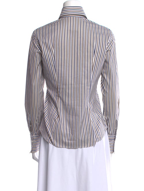 Domenico Vacca Striped Long Sleeve Button-Up Top