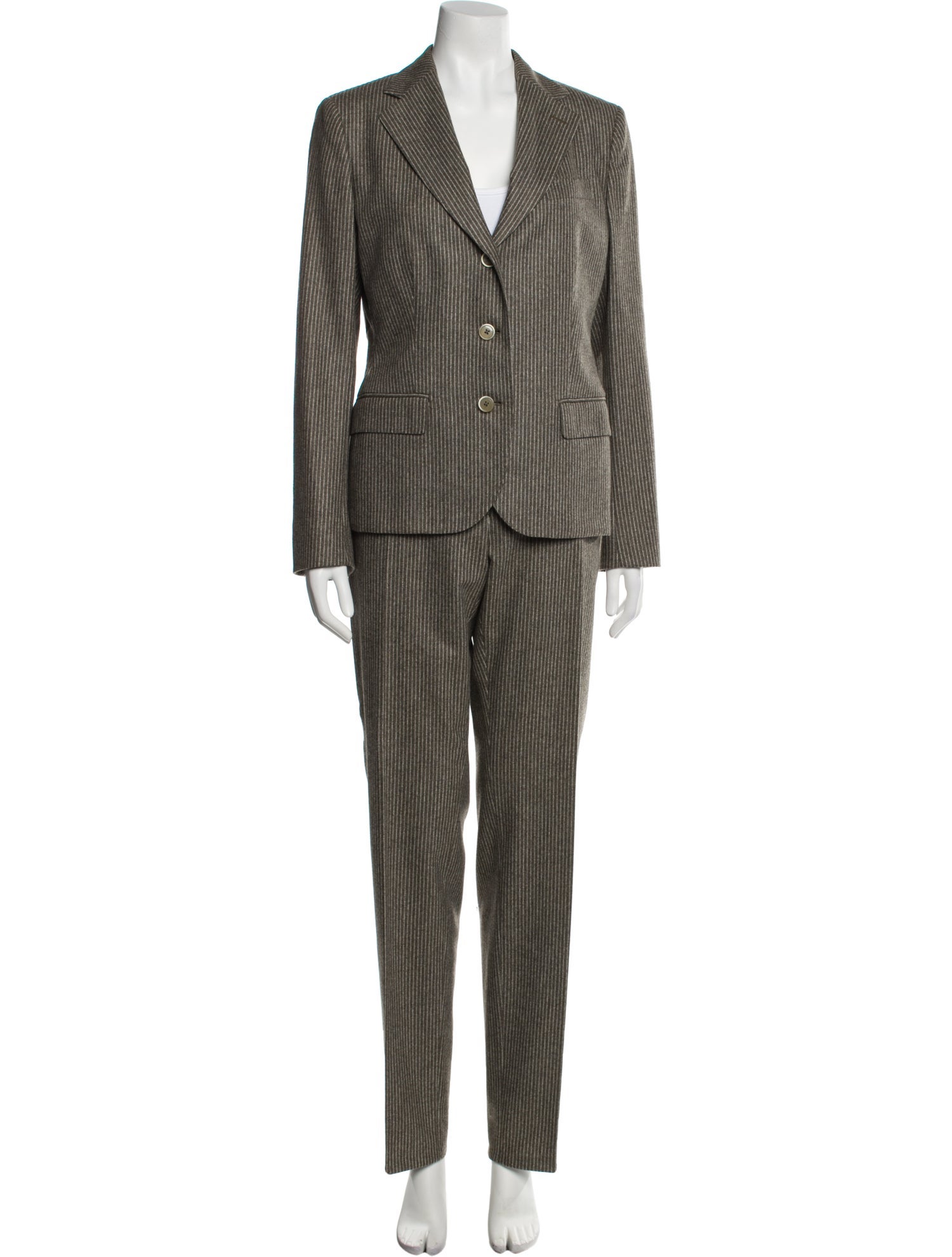 Domenico Vacca Virgin Wool Striped Pantsuit