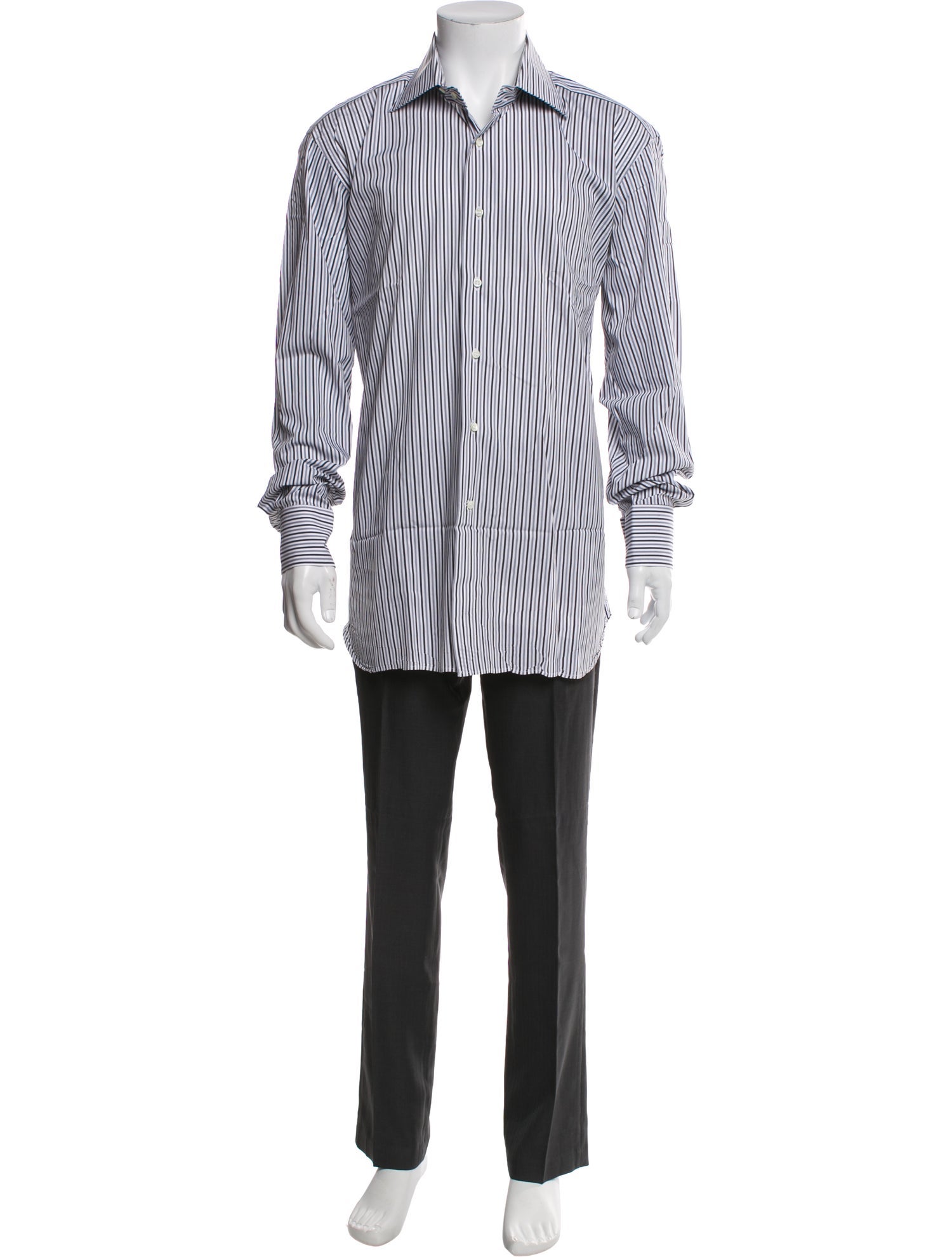 Domenico Vacca Striped Long Sleeve Dress Shirt
