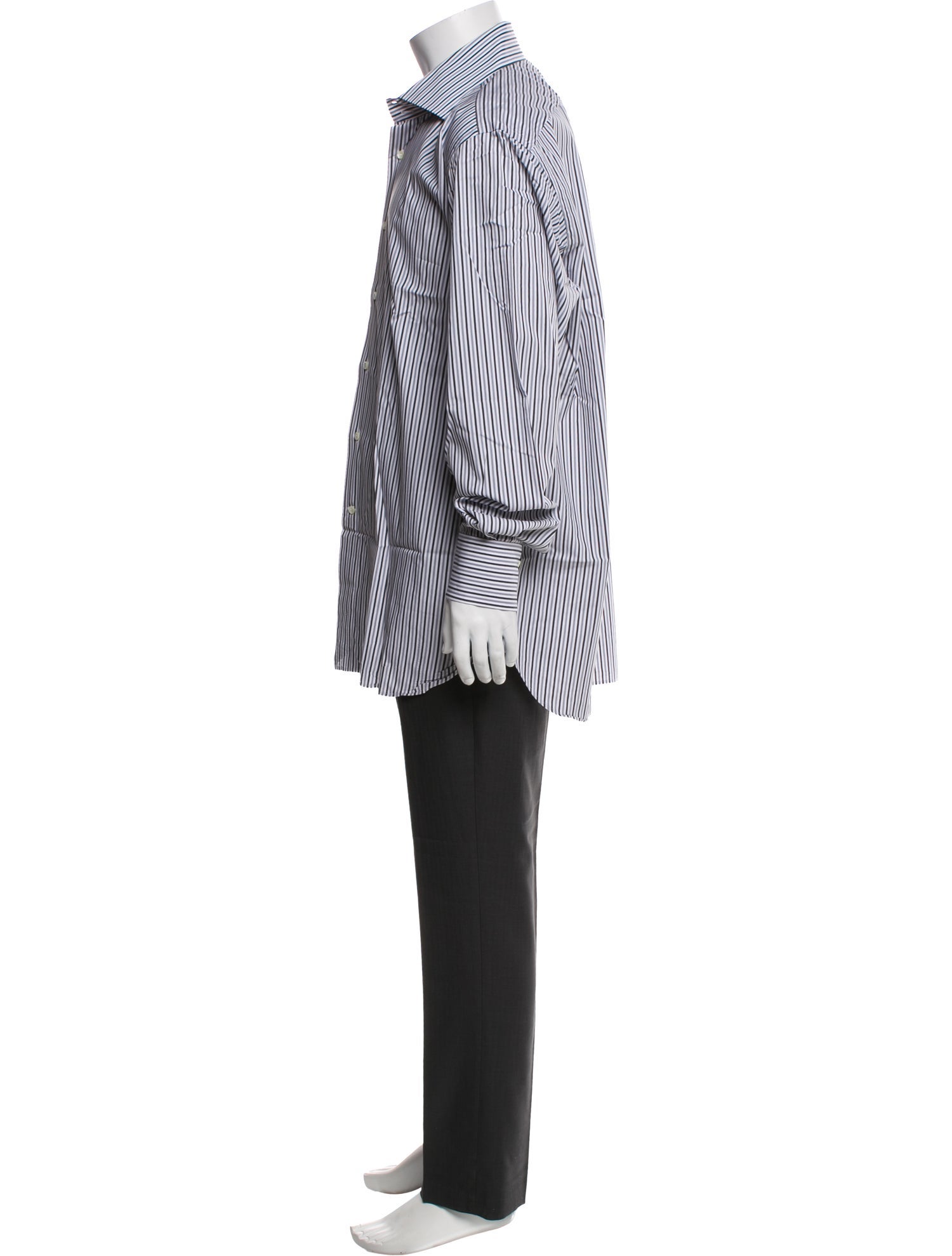 Domenico Vacca Striped Long Sleeve Dress Shirt