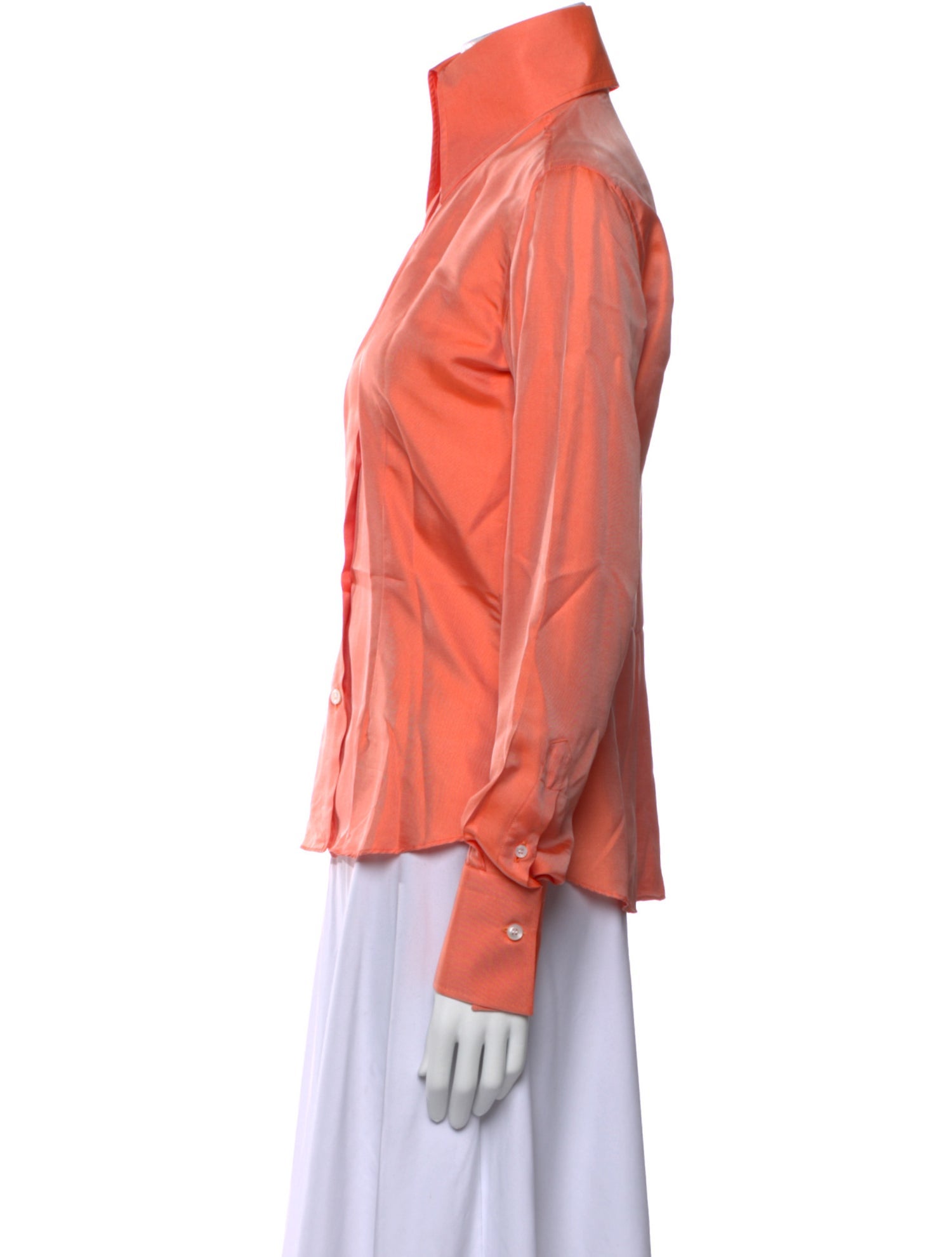 Domenico Vacca Silk Long Sleeve Button-Up Top