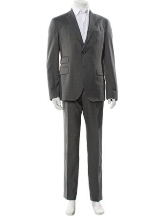 Domenico Vacca Wool Plaid Print Two-Piece Suit