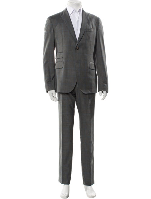 Domenico Vacca Wool Plaid Print Two-Piece Suit