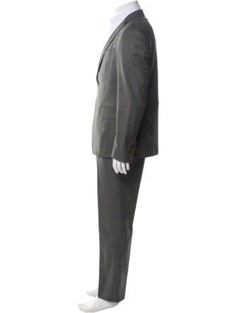 Domenico Vacca Wool Plaid Print Two-Piece Suit