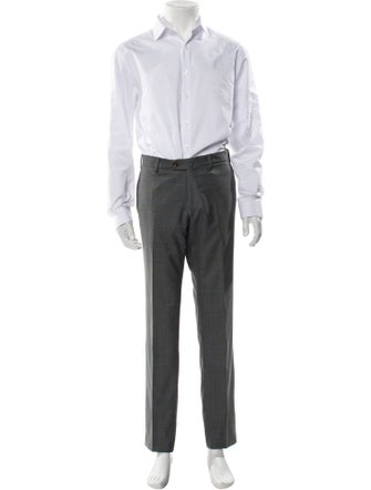 Domenico Vacca Wool Plaid Print Two-Piece Suit