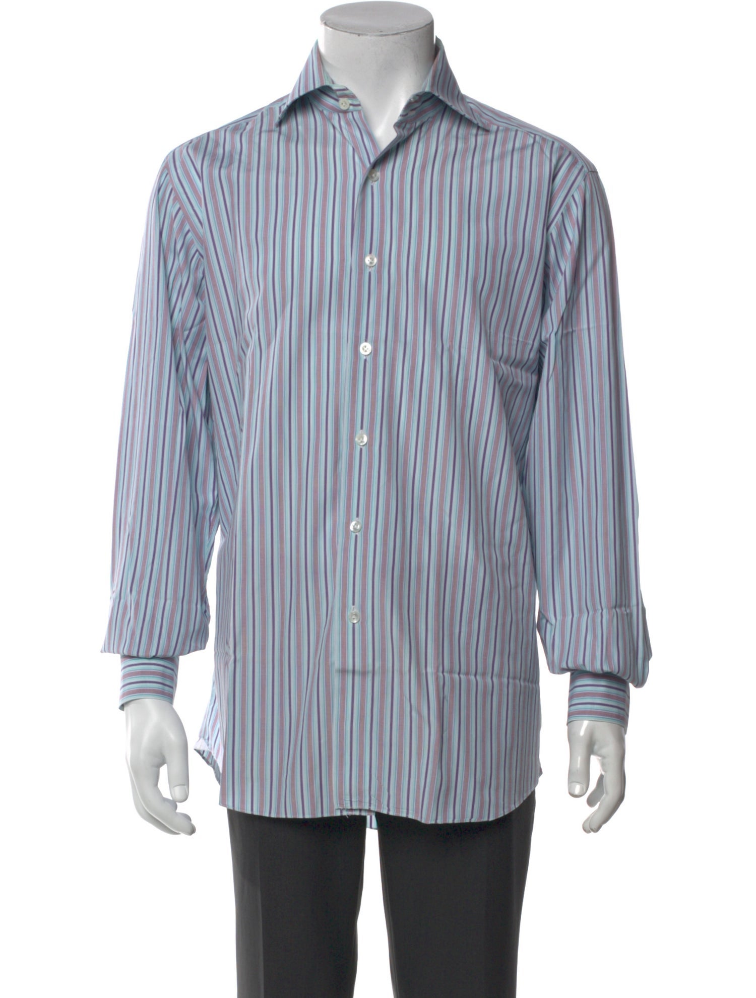 Domenico Vacca Striped Long Sleeve Dress Shirt