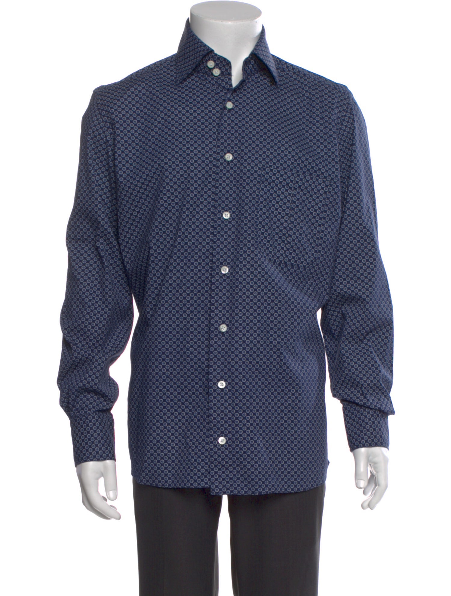 Domenico Vacca Printed Long Sleeve Dress Shirt