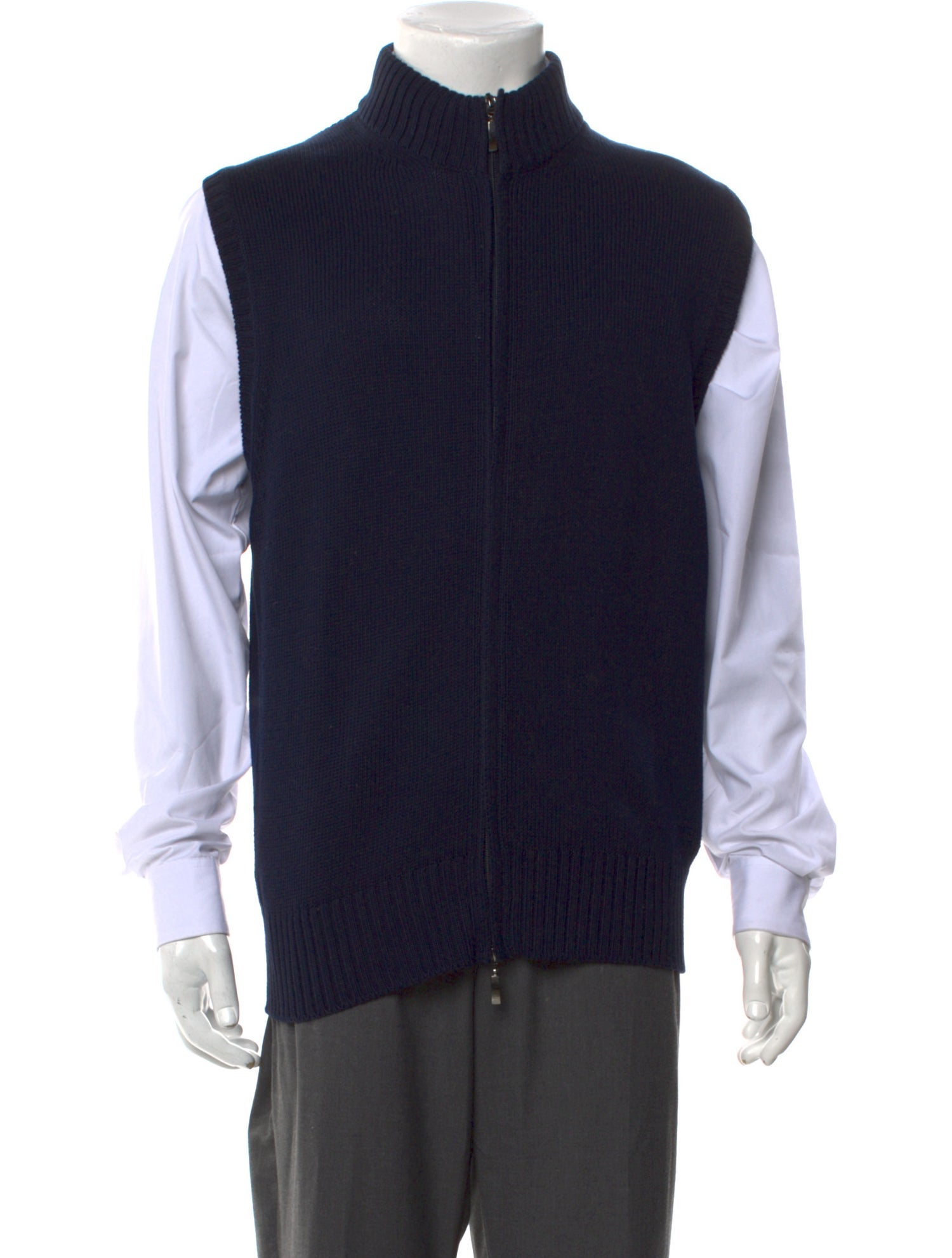 Domenico Vacca Mock Neck Sleeveless Sweater Vest