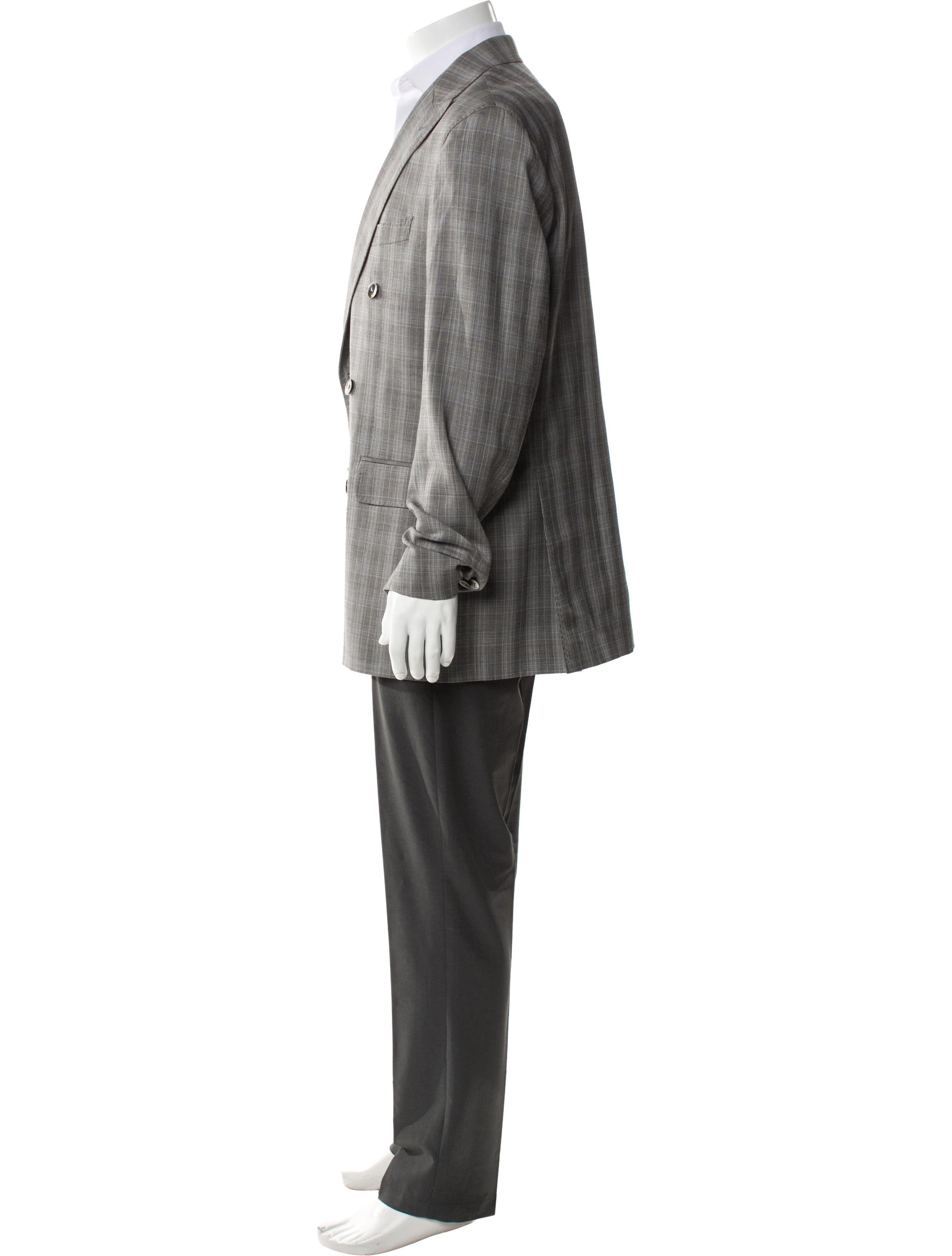 Domenico Vacca Wool Plaid Print Blazer