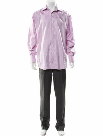 Pre-owned Domenico Vacca Plaid Print Long Sleeve Dress Shirt In Purple