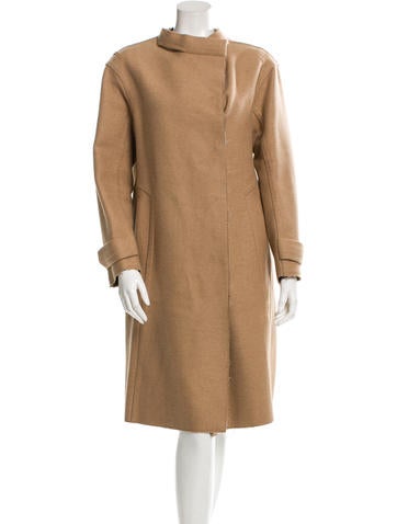 Donna Karan Long Button-Up Coat