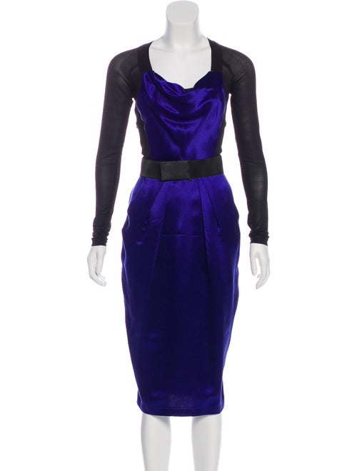 Donna Karan Midi Silk Dress Blue