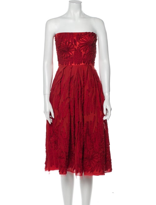 Donna Karan Silk Mini Dress Red