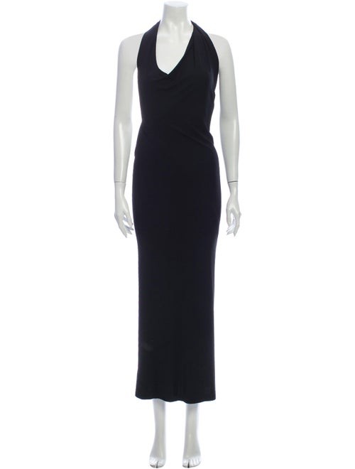 Donna Karan Halterneck Long Dress Black