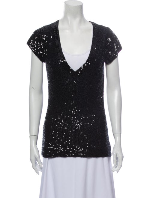 Donna Karan Cashmere V-Neck Sweater Black