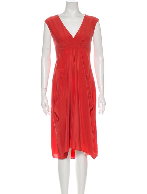 Donna Karan Silk Midi Length Dress Pink