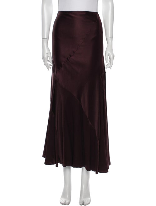 Donna Karan Silk Long Skirt Purple