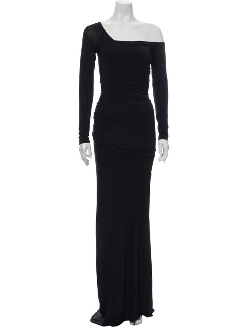 Donna Karan One-Shoulder Long Dress Black