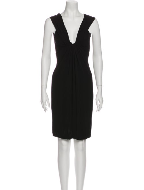 Donna Karan V-Neck Mini Dress Black