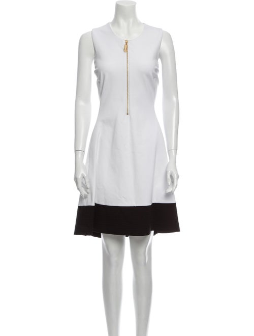 Donna Karan Crew Neck Knee-Length Dress w/ Tags Wh