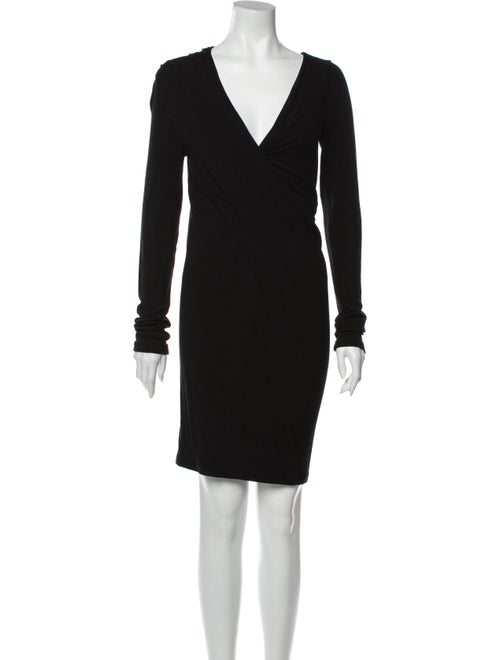 Donna Karan V-Neck Mini Dress Black