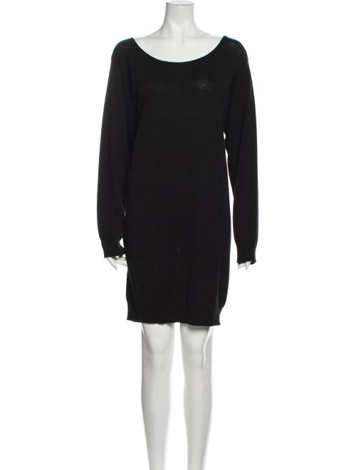 Donna Karan Scoop Neck Mini Dress Black