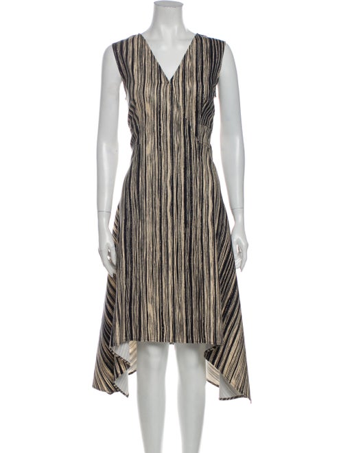 Donna Karan Striped Knee-Length Dress Blue