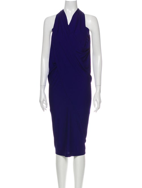 Donna Karan Cowl Neck Mini Dress Blue