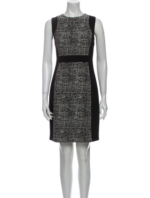 Donna Karan Colorblock Pattern Mini Dress Black