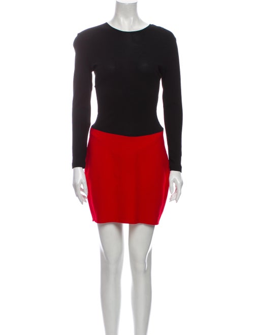 Donna Karan Crew Neck Mini Dress Black