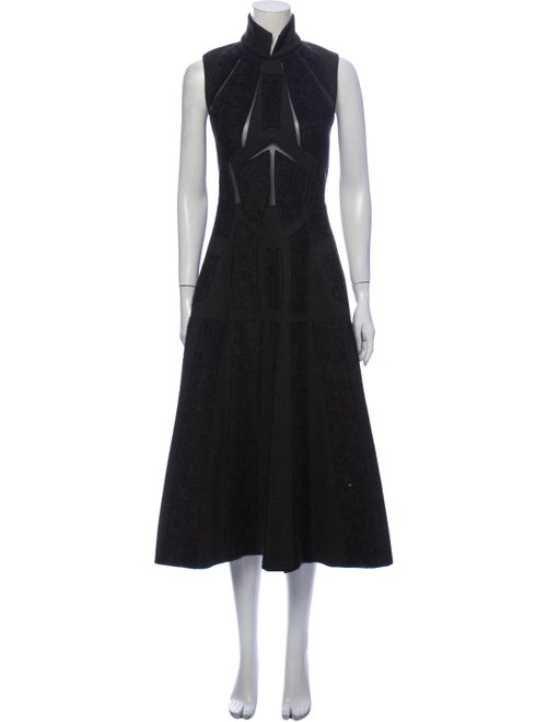 Donna Karan Turtleneck Long Dress Grey